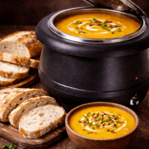 Hotpot Pompoensoep & stukjes Brood