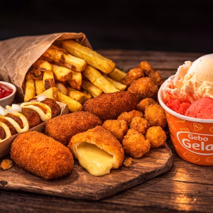 Friet, Onbeperkt Snacks & Gebo Gelato ijs